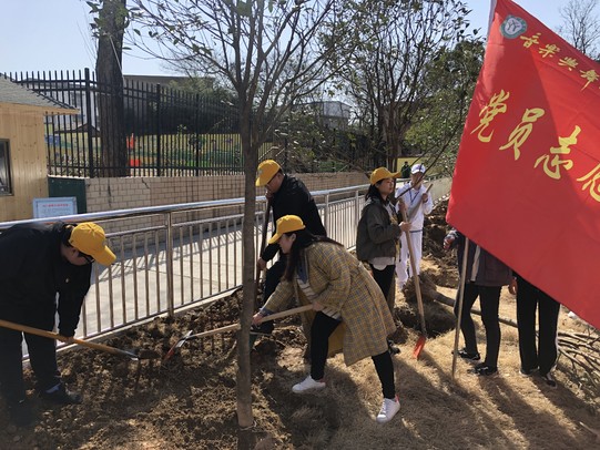 bat365党员志愿服务队开展义务植树活动