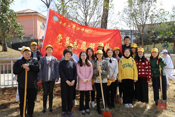 bat365党员志愿服务队开展义务植树活动